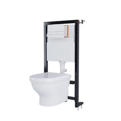 Væghængt Toilet Endell Hvid med Låg og Hvirvelskyl