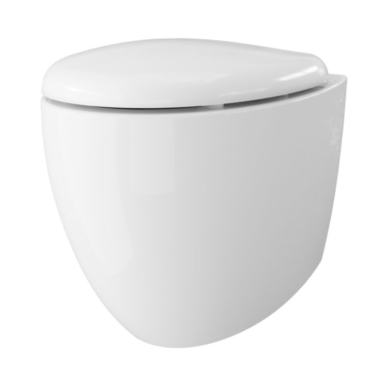 GoodHome Kentia væghængt rimless toilet med softclose sæde i hvid