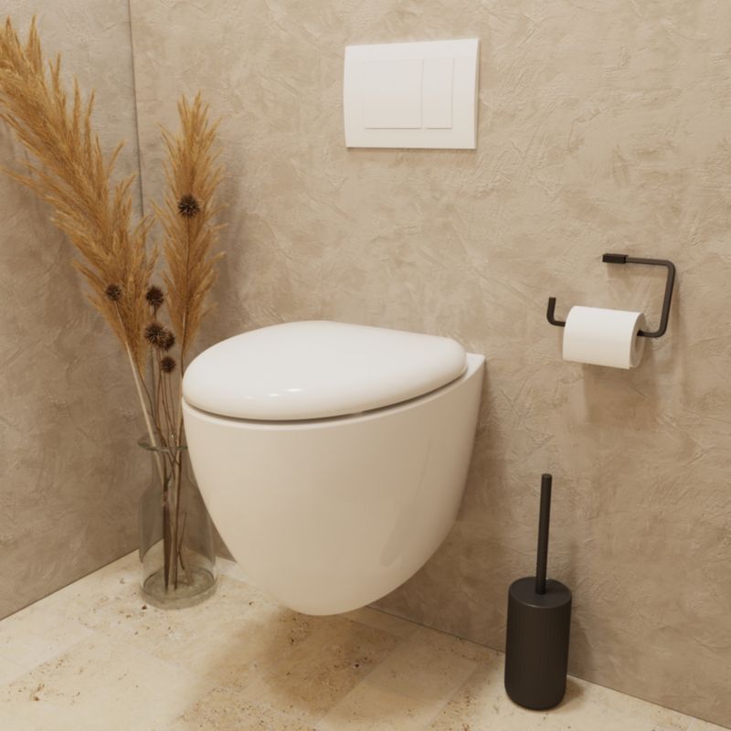 GoodHome Kentia væghængt rimless toilet med softclose sæde i hvid