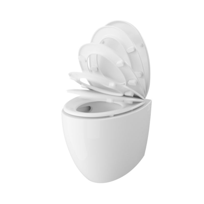 GoodHome Kentia væghængt rimless toilet med softclose sæde i hvid