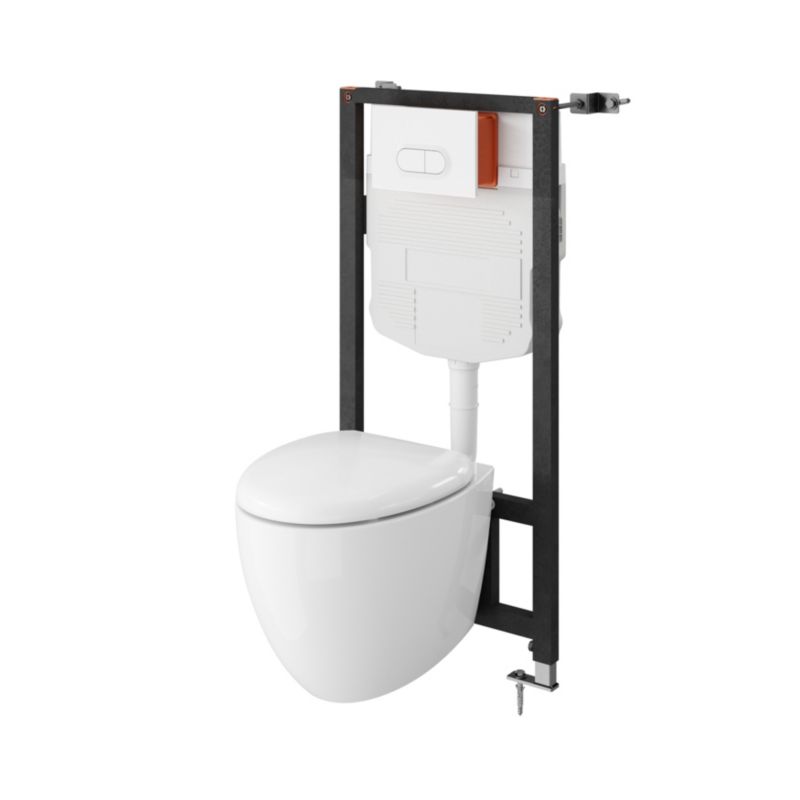 GoodHome Kentia væghængt rimless toilet med softclose sæde i hvid
