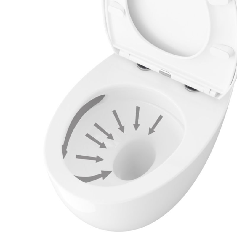 GoodHome Kentia væghængt rimless toilet med softclose sæde i hvid