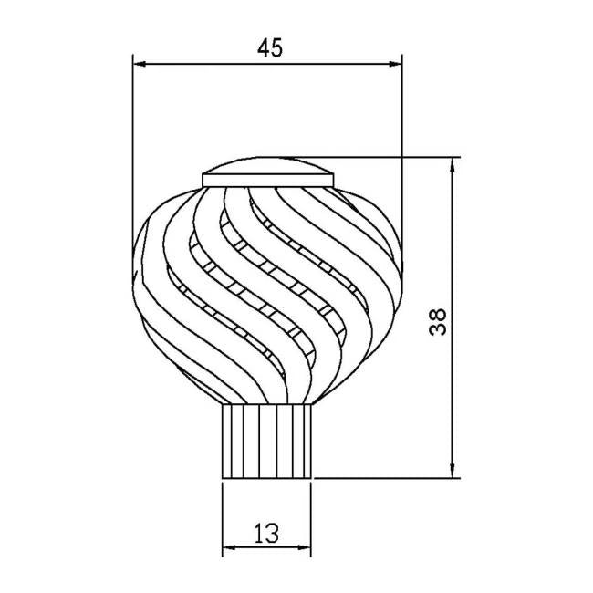 Møbelgreb Ajika Spiral 45 mm Sølv 2-Pak