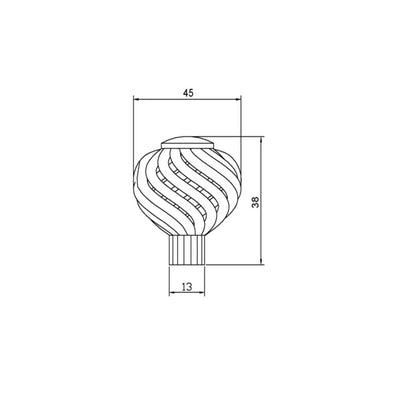 Møbelgreb Ajika Spiral 45 mm Sølv 2-Pak