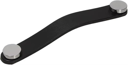 Møbelgreb Læder 128 mm Sort med Krom