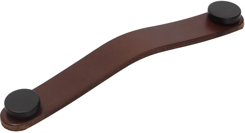 Møbelgreb Læder 128 mm Brun Sort