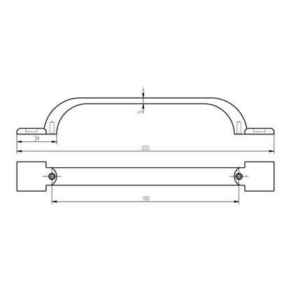 Møbelgreb Murri 220 mm Antik Tin 2 Stk