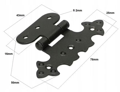 Møbelhængsel Asymmetrisk 78x50 mm Sort Stål 4 Stk.