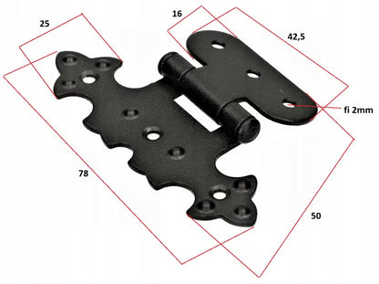 Møbelhængsel Dekorativ Asymmetrisk 78x50 mm Sort