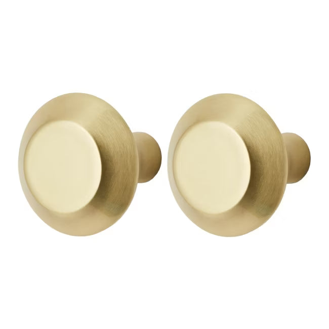 Møbelknop Nutmeg 32 mm Børstet Messing 2 stk.
