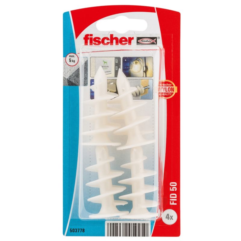 Fischer FID 25 x 50 mm monteringsdybler til polystyren og isolering, 4 stk.