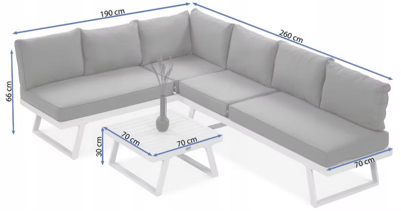 Modulær Havesofa MIDWAY med Bord 6 Personer