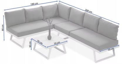 Modulær Havesofa MIDWAY med Bord 6 Personer
