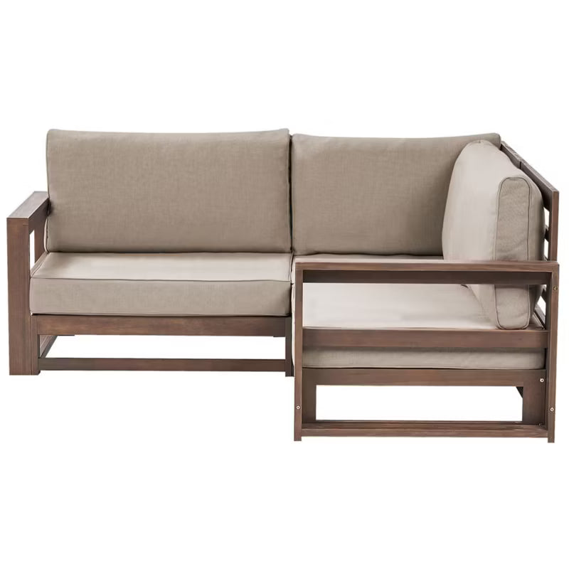 Modulær Havesofa Timor 167x167 cm Akacietræ Mørkebrun
