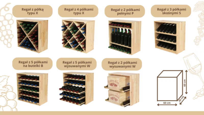 Modulær Vinreol RW61 60x30 cm Brun Fyrretræ