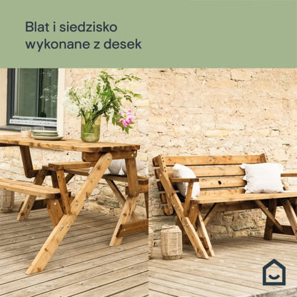 Modulbænk Elounda 137x153 cm Brun Fyrretræ
