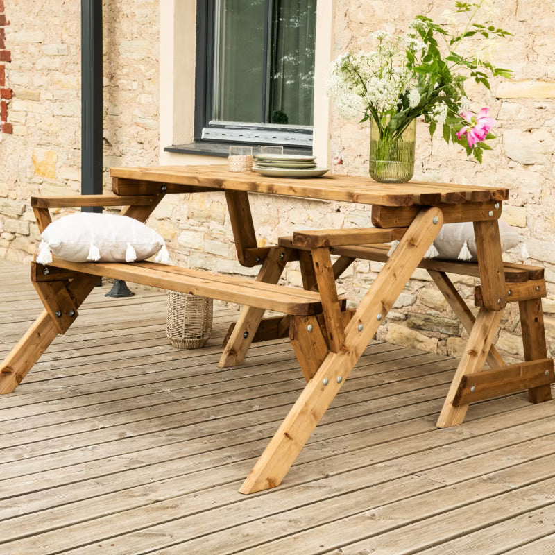 Modulbænk Elounda 137x153 cm Brun Fyrretræ