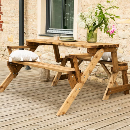 Modulbænk Elounda 137x153 cm Brun Fyrretræ