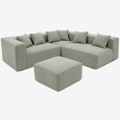 Modulopbygget Hjørnesofa Bouclé 244x192 cm Grå
