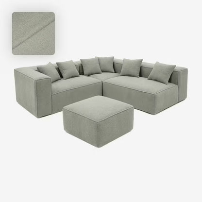 Modulopbygget Hjørnesofa Bouclé 244x192 cm Grå