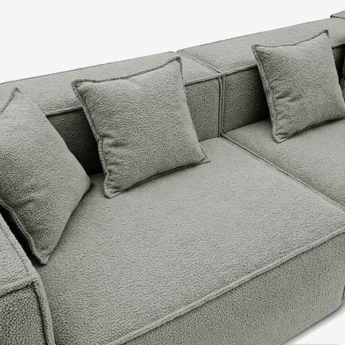 Modulopbygget Hjørnesofa Bouclé 244x192 cm Grå