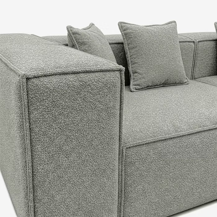 Modulopbygget Hjørnesofa Bouclé 244x192 cm Grå