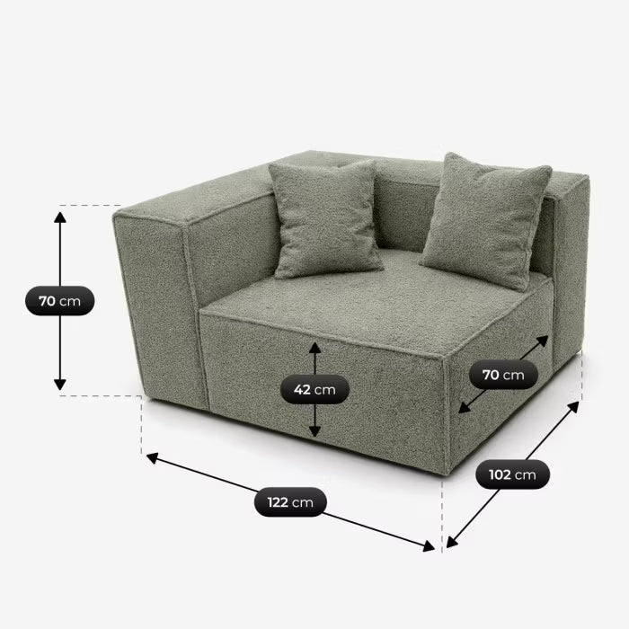 Modulopbygget Hjørnesofa Bouclé 244x192 cm Grå