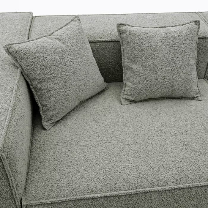 Modulopbygget Hjørnesofa Bouclé 244x192 cm Grå