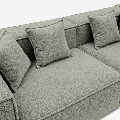 Modulopbygget Hjørnesofa Bouclé 244x192 cm Grå