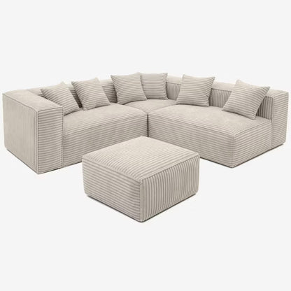 Modulopbygget Hjørnesofa CERIO 244x192 cm Fløjl Beige
