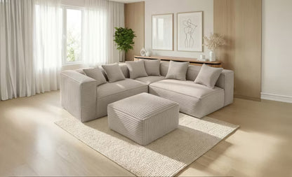 Modulopbygget Hjørnesofa CERIO 244x192 cm Fløjl Beige