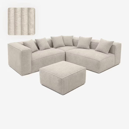 Modulopbygget Hjørnesofa CERIO 244x192 cm Fløjl Beige