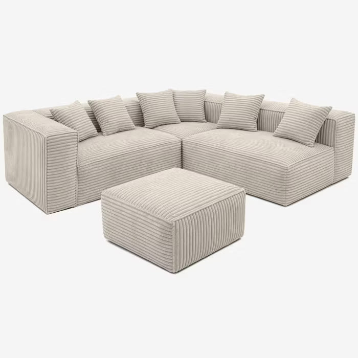 Modulopbygget Hjørnesofa CERIO 244x192 cm Fløjl Beige