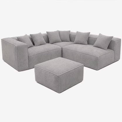Modulopbygget Hjørnesofa CERIO 244x192 cm Grå Fløjl