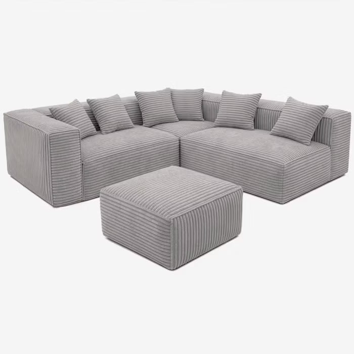 Modulopbygget Hjørnesofa CERIO 244x192 cm Grå Fløjl