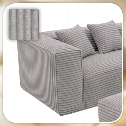 Modulopbygget Hjørnesofa CERIO 244x192 cm Grå Fløjl