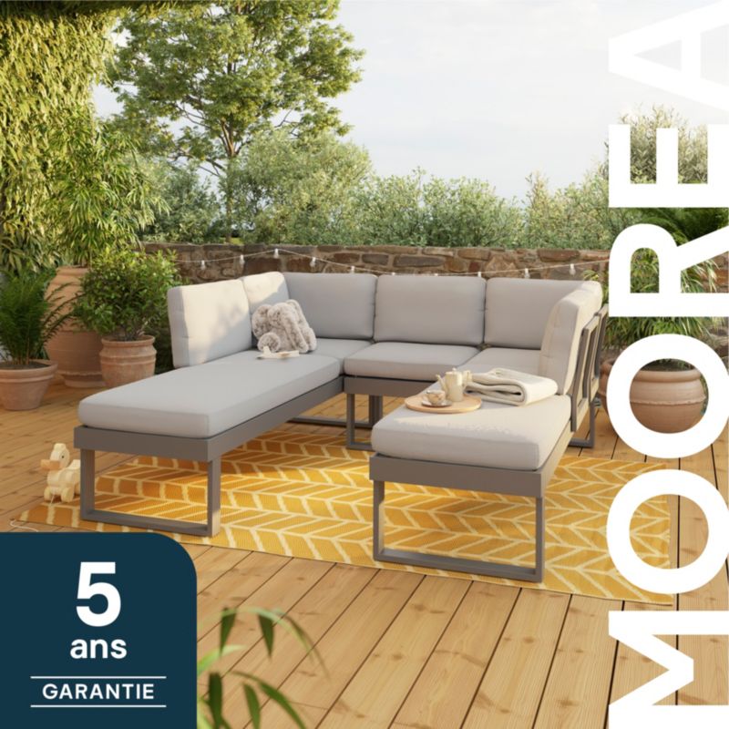 Modulært terrassemøbelsæt GoodHome Moorea til 6 personer