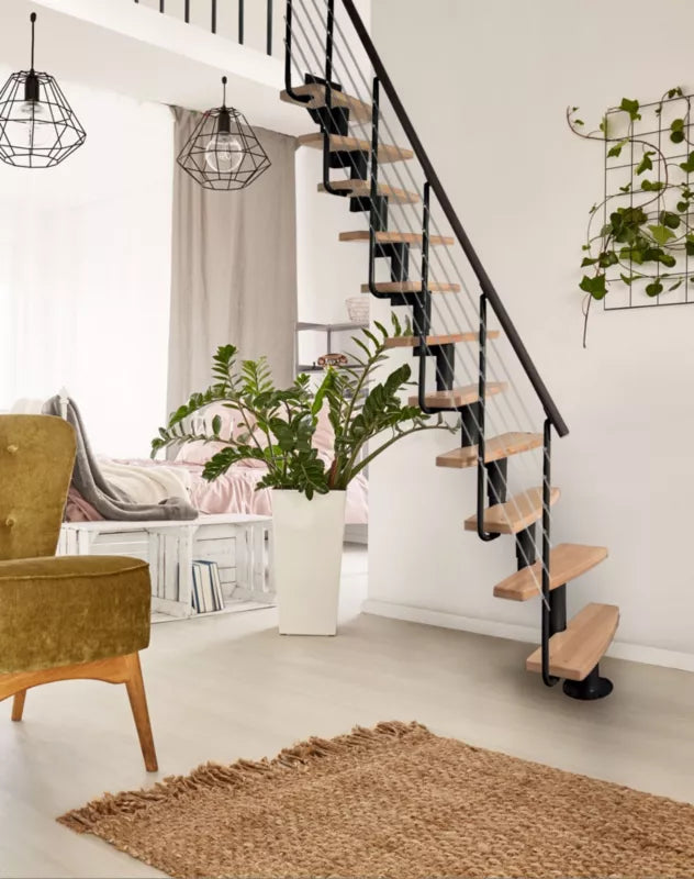 Modultrappe Mini Plus Lux 12 Trin Sort Egetræ