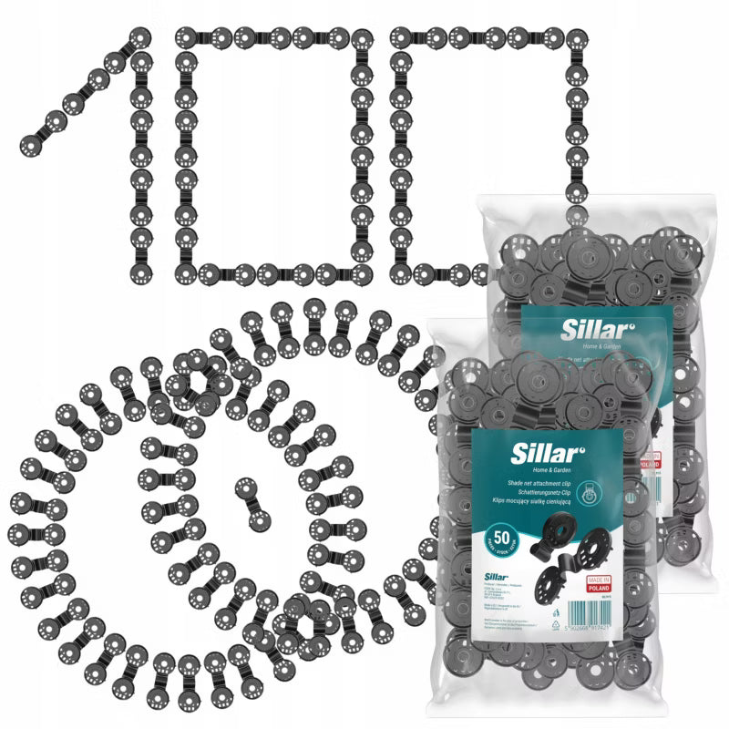 Monteringsclips til Skyggenet 4 cm Sort 100 Stk