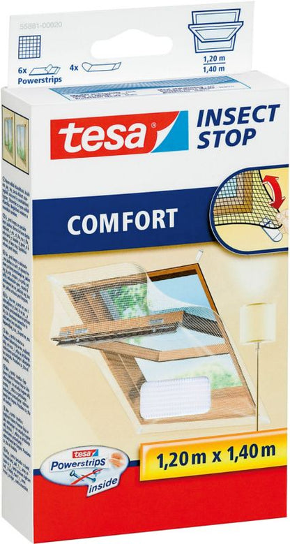 Tesa Comfort myggenet til ovenlysvinduer 1,2 x 1,4 m hvid