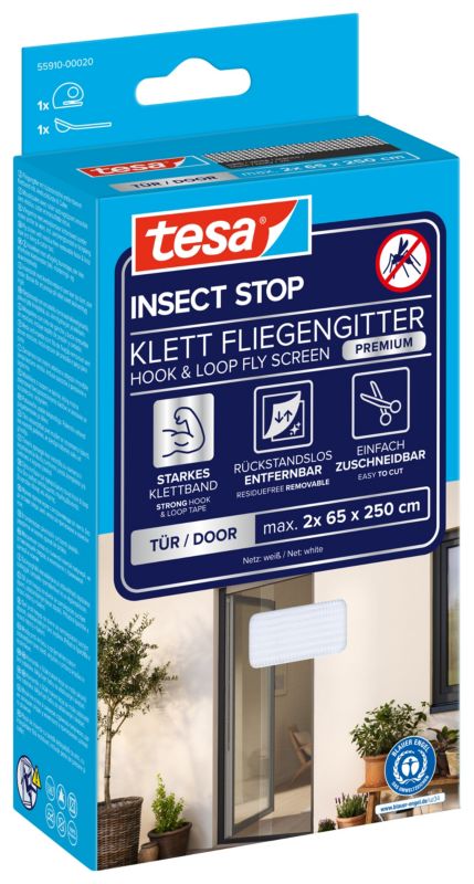 Fluenet Dør Comfort 1,2x2,5 m Hvid
