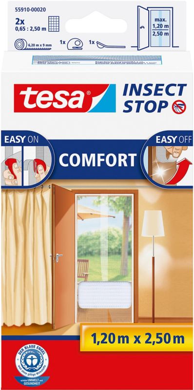 Tesa Comfort dørmyggenet 1,2 x 2,5 m hvid