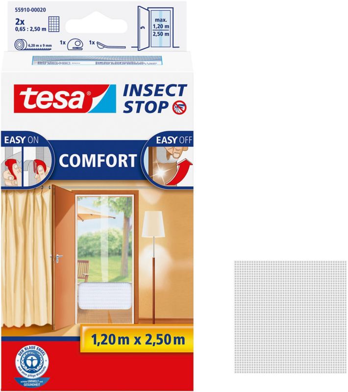 Tesa Comfort dørmyggenet 1,2 x 2,5 m hvid
