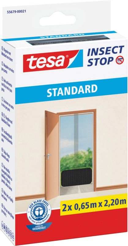 Tesa Standard dørmyggenet 1,2 x 2,2 m mat-sort