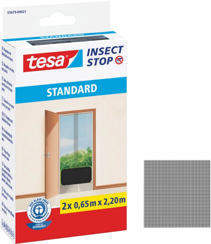 Tesa Standard dørmyggenet 1,2 x 2,2 m mat-sort