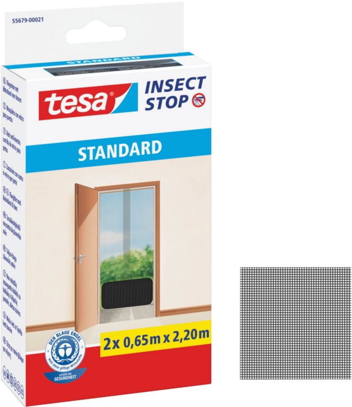 Tesa Standard dørmyggenet 1,2 x 2,2 m mat-sort