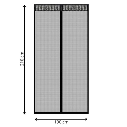 Magnetisk myggenet til altan- og terrassedør Springos 100 x 210 cm sort netgardin 1 stk.