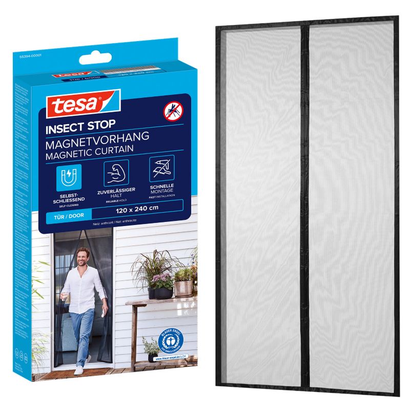 Magnetisk Insektnet XL 120x240 cm Sort