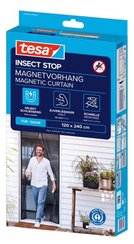 Magnetisk Insektnet XL 120x240 cm Sort