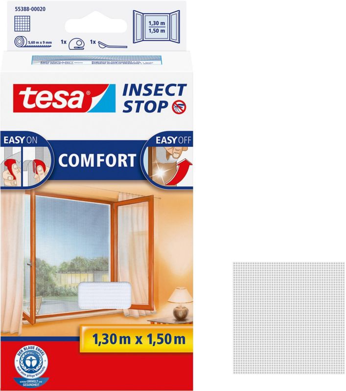 Tesa Comfort hvid vinduesmyggenet 1,3 x 1,5 m